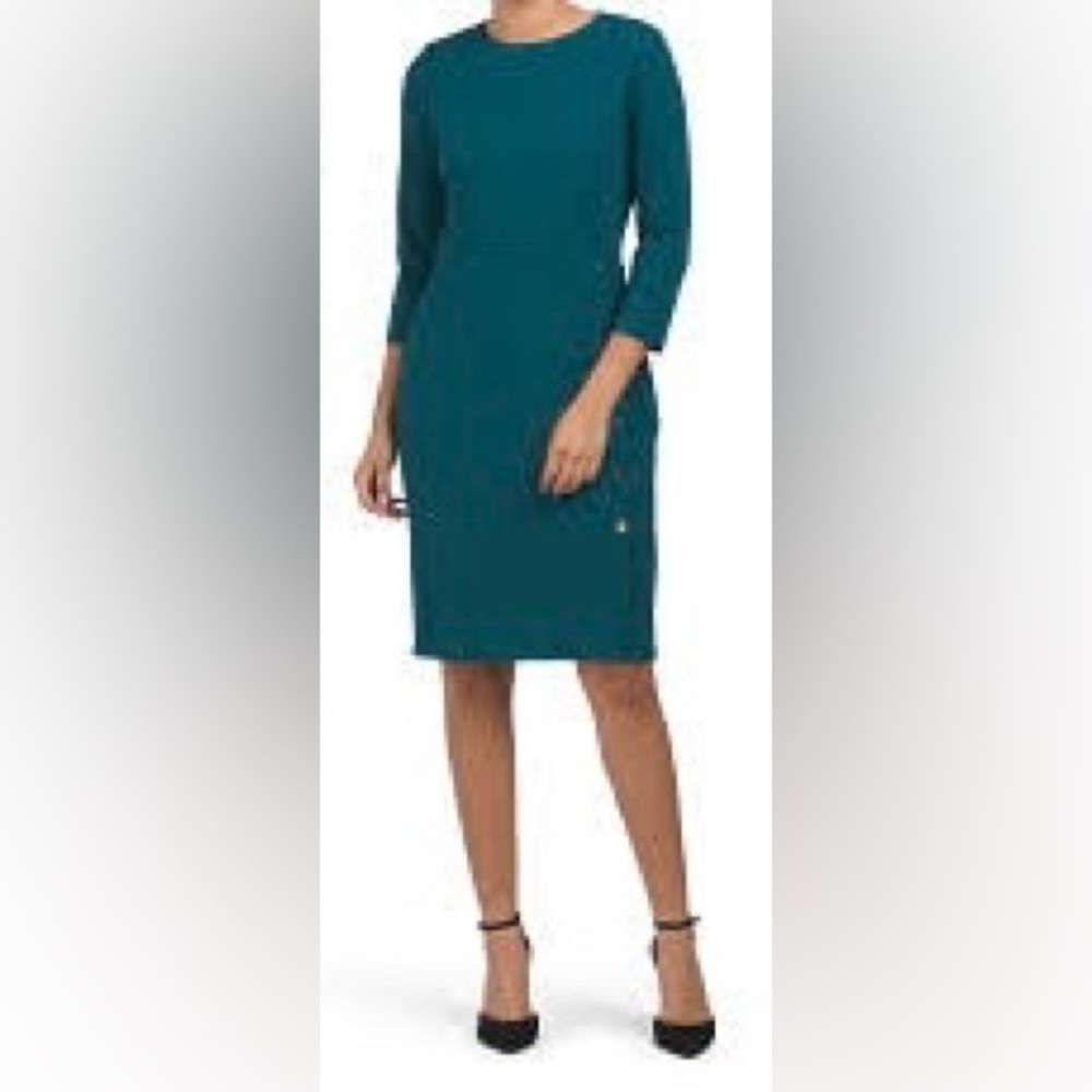 Ivy & Blu Emerald Green Midi Long Sleeve Dress‎ Size 16 Wedding Guest Business